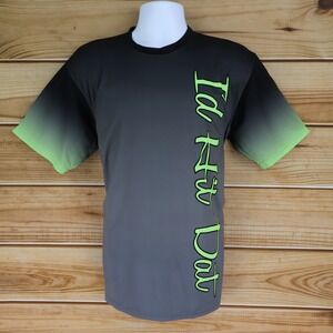 Holloway Graphic Print T-Shirt Mens Sz L Gray Green‎ I'd Hit Dat Fire Volleyball